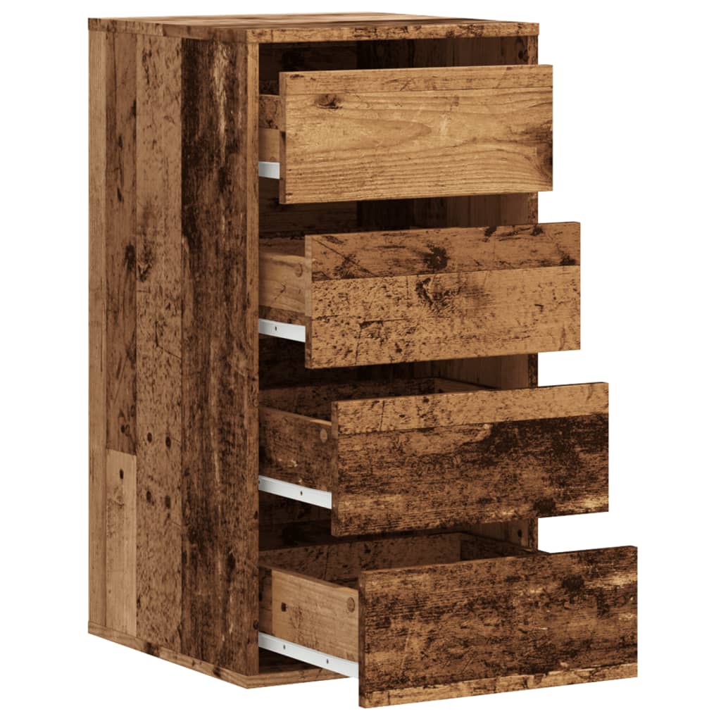 Vintage Wood Effect Chest of Drawers 40 X 41 X 76 Cm Engineered Wood