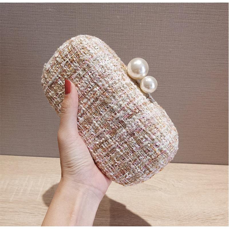 

pearl woolen material, autumn and winter oblique span small bag, chain bag, banquet clutch bag, dinner bag, party, dress women s bag.