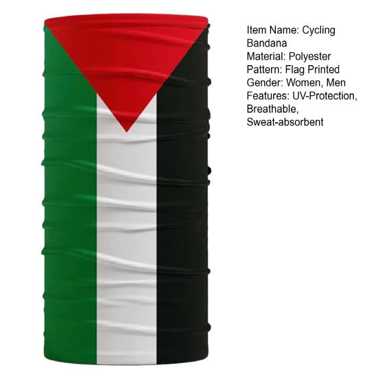 Palestine National Flag Bandana Half Coverage Breathable Face-Cover for Cycling Fishing Riding Outdoor Sun Protection Bandana Scarf Accessories