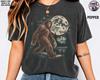 Bigfoot Shirt, Vintage Sasquatch Moon Forest Graphic Tee, Cryptid Wilderness Art, Rustic Outdoors Sweatshirt