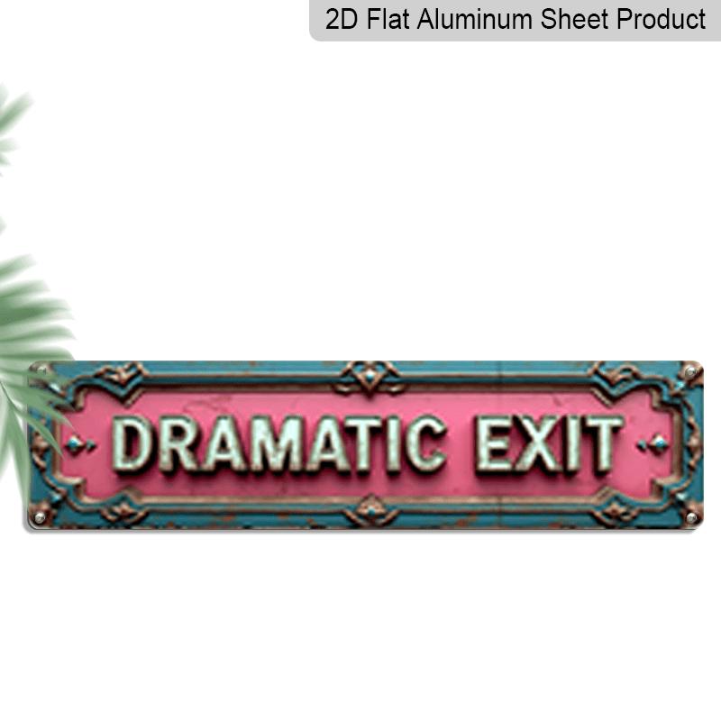 

2D Flat, Retro Dramatic Exit Aluminum Sign - 3.9X15.7 Inch Rustic Decor Sign with Delicate Border, Easy To Install Indoor/Outdoor Wall Art for 40cm x 10cm