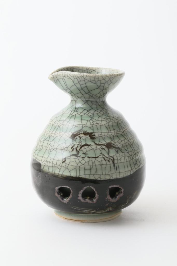 Ohori Soma Ware Matsunaga Kiln Sake Bottle and Sake Cup Set Sake Double-Round Double-Round (2 Cups)