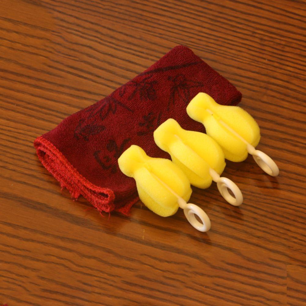 Yellow Babies Teat Feeding Bottle Brushes Pacifier Cleaner Baby Nipple Brush 360 Degree Rotating