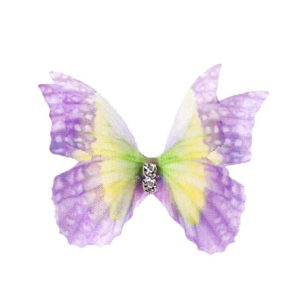 50 ks 3D organzové látkové motýlí aplikace Barevné nášivky na oblečení Šití Svatební doplňky do vlasů