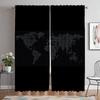 World Map Curtains for Living Room Curtain for Room 2 Panel Home Interior Curtains Partition Halloween Decoration Shades Kitchen