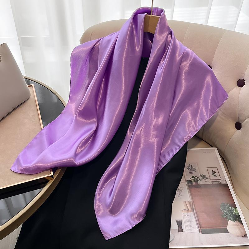 Solid Color Fashion Elegent Shawl Square Scarf For Women Summer Sun Protection Hijab Neckerchief Female Wraps Bandana