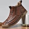 Retro Style Outdoor Men's High Top Shoes Leisure Walk Leather Ankle Boots Hot Sale Motorcycle Boots Non-Slip Botas Basic Boots