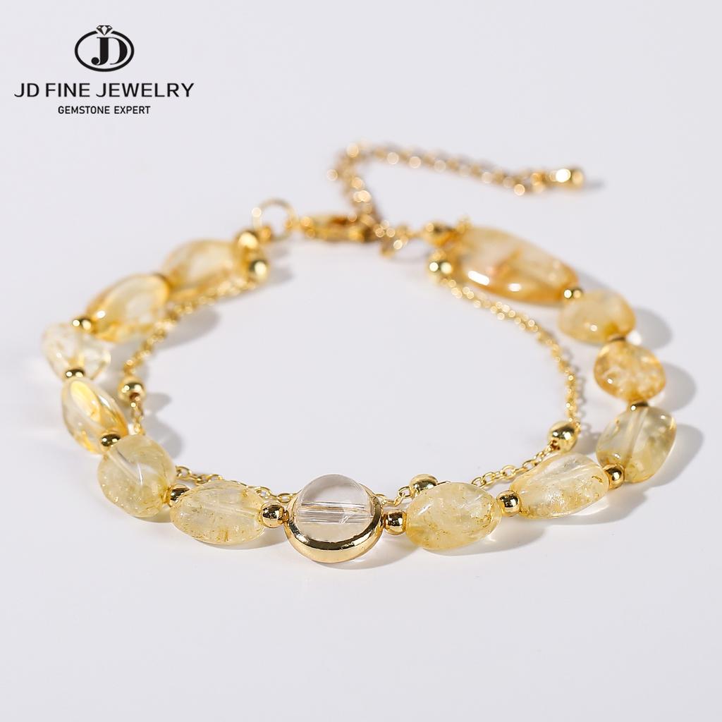 JD Natuursteen Citrien Onregelmatige Kralen Geluk Rijkdom Armbanden Dames Mode Genezende Kristal Ketting Armband Vrouwelijke Feest Cadeaus