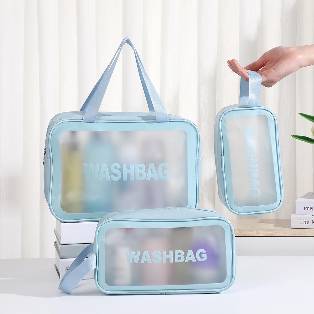 Transparent PVC Makeup Bag: Wet/Dry Separation, Large Capacity, PU Travel Cosmetic Organizer