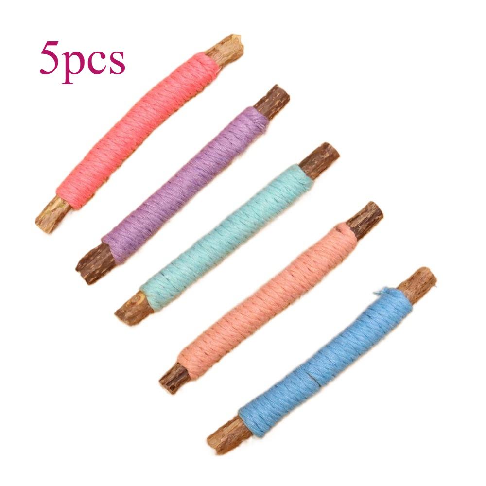 5/10pcs Cat Chew Toys Interactive Molar Toys Cat Teaser Toy Clean Mouth Kitten Play Toy Pet Supplies Accessories