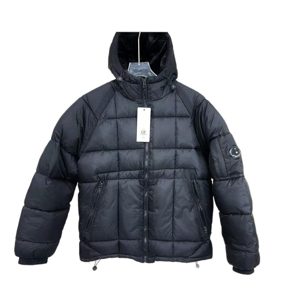 New CP Trendy Outdoor Hooded Patchwork Down Jacket - European/American Winter Warm Coat