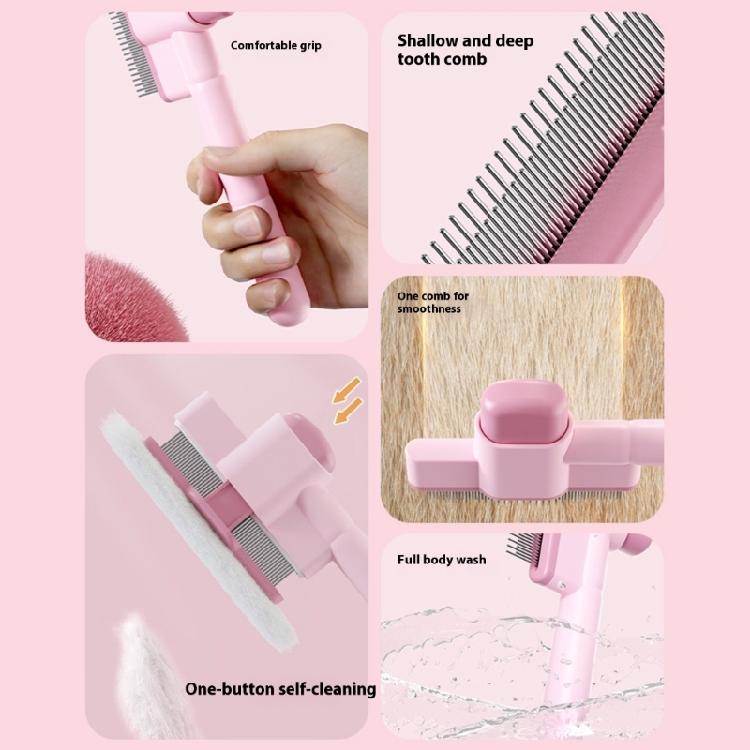 Cats Dog Comb Lice Cats Brush with Release Button Fleas Comb for Dogs Cats Pet Hair Removal Comb for Grooming Shedding