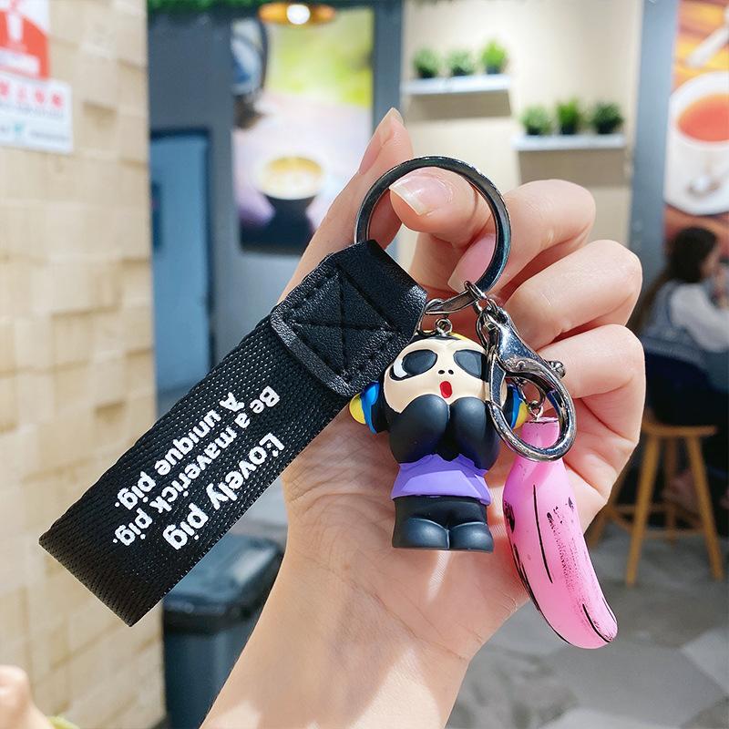Creative Cartoon Monkey Series Keychain Cute Bag Pendant Doll Machine Doll Car Key Chain Small Gift