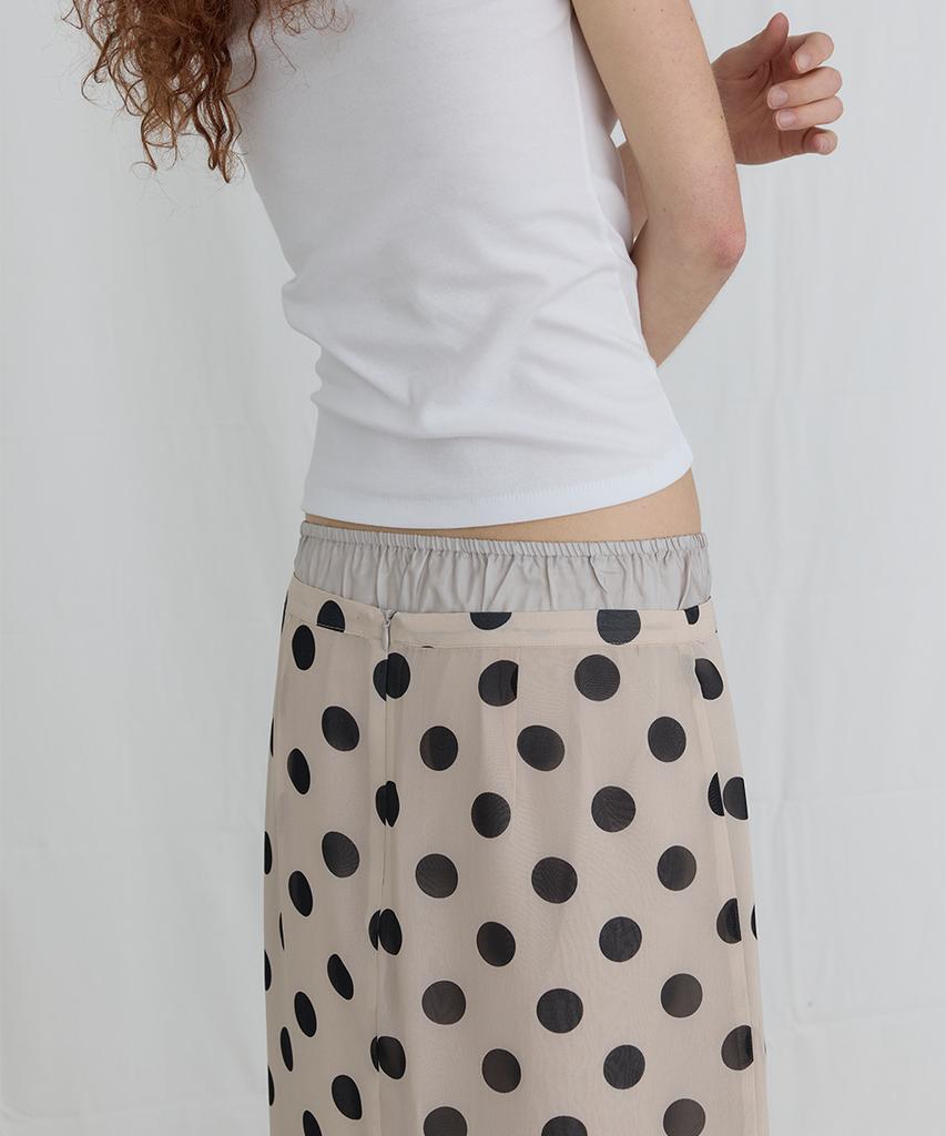 Odeseu Layered Polka Dot Skirt