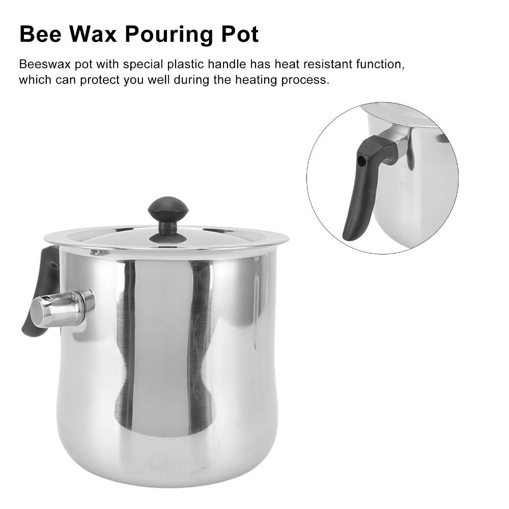 Stainless Steel Bee Wax Melting Pot Heatproof Wax Making Pot Bee Wax Pouring Pot Beekeeping