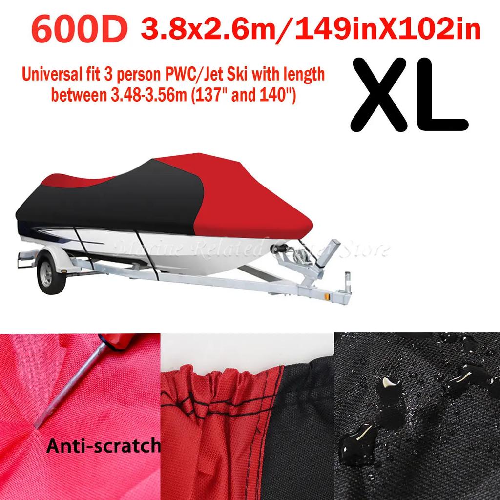 600D Waterproof Motor Boat Cover L/XL For Yamaha WaveRunner EXR VX Cruiser For Sea Doo GTI Motorboat Jet Ski Trailerable Cover