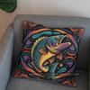 2D Buntes Fischmuster Dekorative Kissenhülle Muster Kissenbezug Geeignet für Sofa Schlafzimmer Auto Kissenbezug
