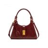 Premium Sense Premium Sense Retro Oil Wax Leather Bride Wedding Bag Mother Bag Daily Available Portable Armpit Bag