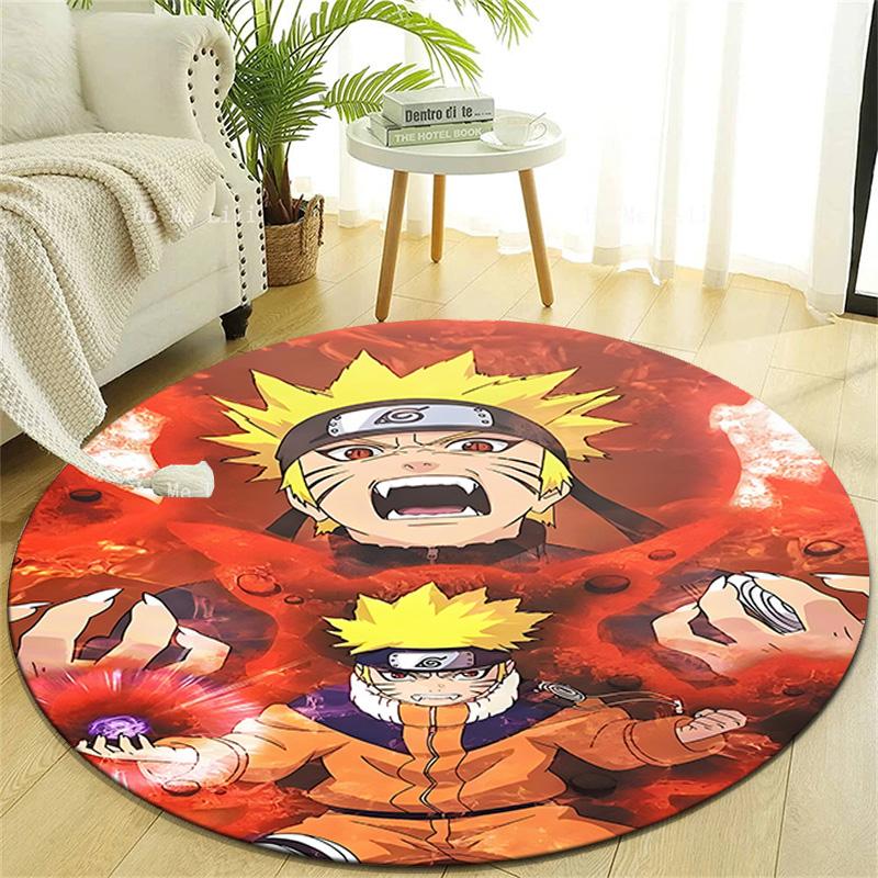1pc NARUTO (4) Design Printed Area Round Carpet for Bedroom Living Room Home Decor Rugs Mat Non Slip Mat Rug for Bedside