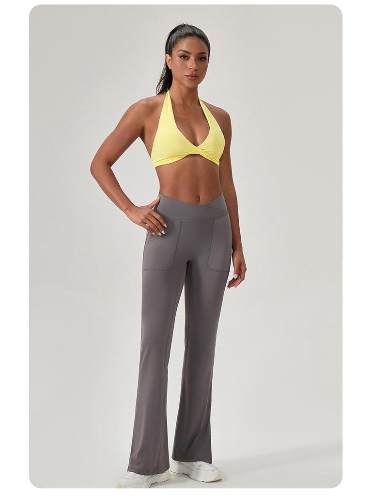 Damen Europäischer & Amerikanischer Neckholder Rückenfrei Kabelloser Yoga Sport-BH