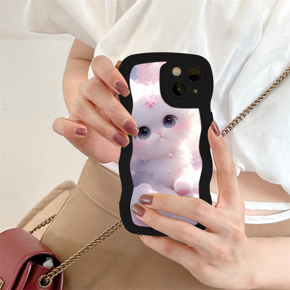 Mobile Phone Cases for iPhone 11 13 XR 15 Pro Max 12 14 Pro Max Case iPhone 16 7 Plus 8 Plus XS Max Big Wave Solid Color Cartoon Anti-drop Waterproof