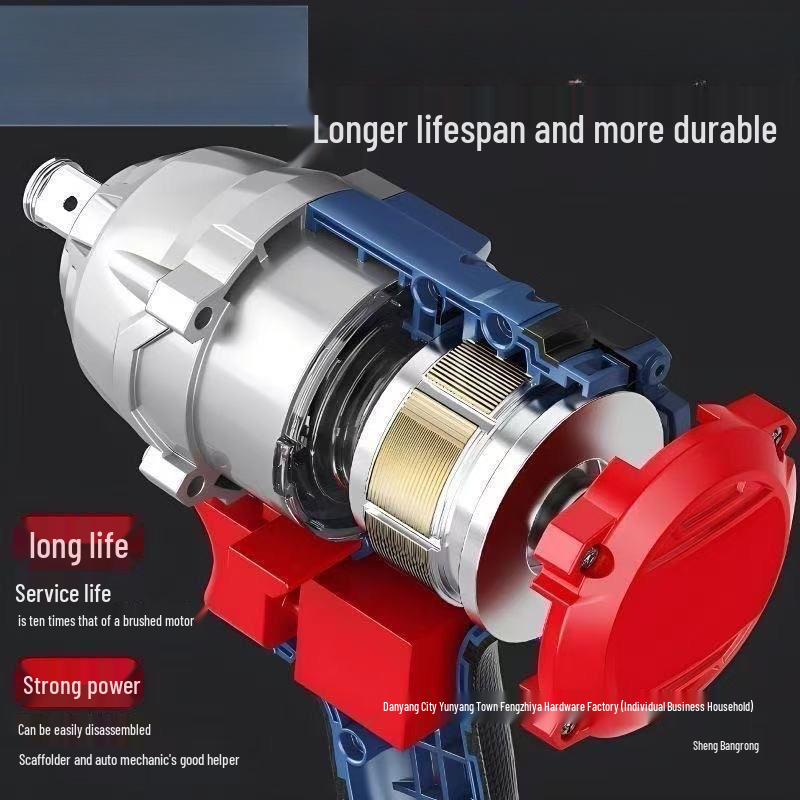 מפתח ברגים חשמלי אימפקט ללא פחמים עם סוללת ליתיום - מומנט גבוה לפיגומים, עבודות עץ ותיקוני רכב.