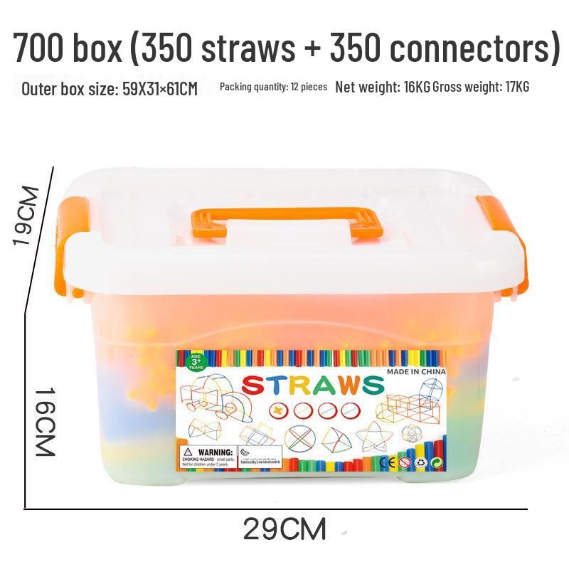 Children's 4D Interlocking Straw Building Blocks for Kindergarten Assembly
