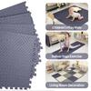 4 szt. 60*60*2CM Granatowa Mata Puzzle do Ćwiczeń Dwustronna Wzór Liści Podkładka Podłogowa Maty Podłogowe do Domu i Siłowni