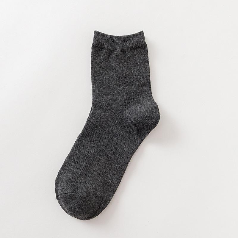 Men's Autumn and Winter New Casual Classic All Match Solid Color In Tube Cotton Socks