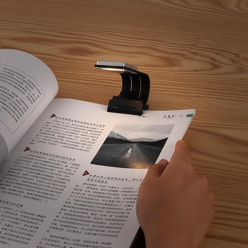 3-Color Book Light Charging Cip With Versatile Reading And Learning Light Clip Eye Protection Dimming Reading  Led Book Lamps