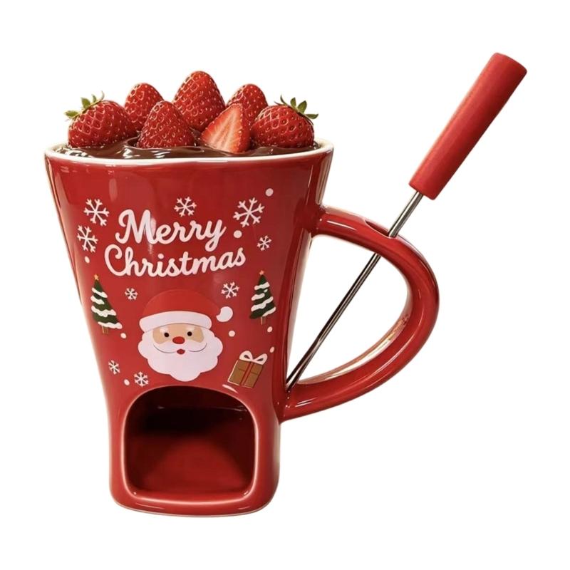 Keramikas Santa šokolādes fondī krūze ar