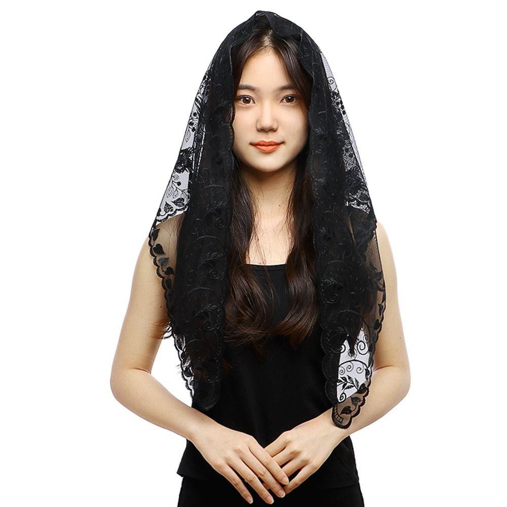 Fashion Lace Flower Hair Scarf Headband Vintage Cute Bandanas for Women Bohemian Thin Sweet Headscarf Shawl Photography