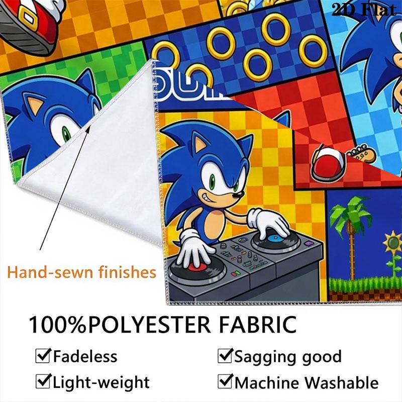 Hedgehog Sonic Bend Wall Hanging Printed Fabric Blanket Decorative Tapestries for Bedroom Living Room Home Decor