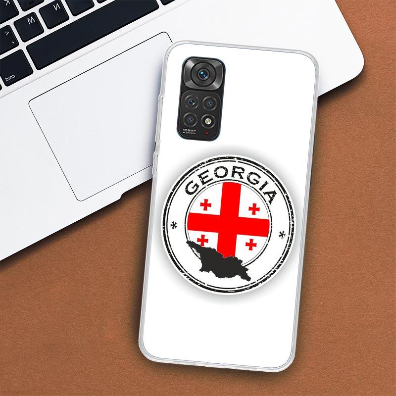 Georgia Flag Phone Case For Xiaomi Redmi Note 13 12 12S 11 11S 10 10S 9 9S 11T 11E Pro Plus 8 8T 7 + Coque Cover