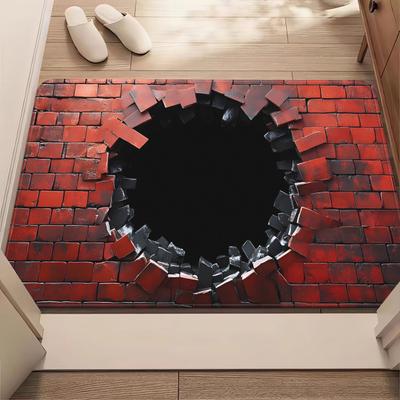 3D Fußmatte mit realistischer Lochillusion Rutschfester Kristallvelours Teppich Flur Wohnzimmer Eingangstür Matte Heimdeko