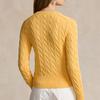 Polo Ralph Lauren SS24 Solid Color Logo Embroidered Single-Breasted Long Sleeve Slim Fit Knit Top Women tops Yellow WMPOSWENDW20264-700