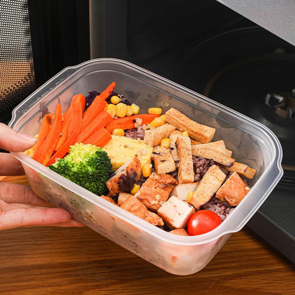 850ml Food Storage Container with Lid Rectangular PP Plastic Food Sealing Box for Refrigerator Microwave Oven