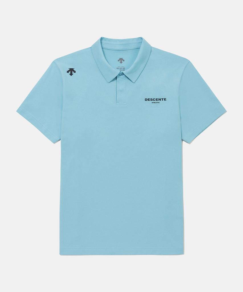 DESCENTE Tough Small Wording Polo Short Sleeve T-Shirt Blue Sr323Ups74 (B Type)