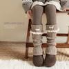 Girls' Korean Style Lace Trim Fold-over Slouch Socks - Thick Autumn/Winter Warm Calf Leg Warmers