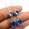 Blue Topaz Gemstone Ethnic Handmade Drop Dengle Earring Jewelry  ER 006