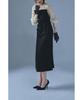 Draped Long Occasion Black x Size M [etoll] I-Line Dress, Sleeve, Dress, Beige,