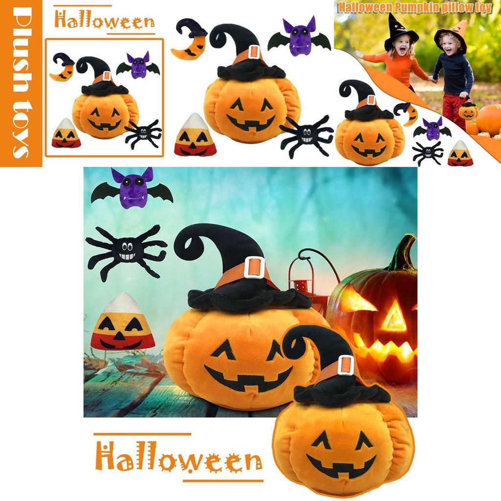 Halloween Pumpkin Plush Toy Sofa Throw Pillowcase Home Decor Bat Spider Rice Ball