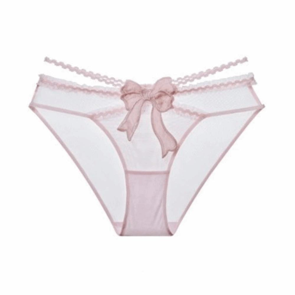 Mesh Women Underwear Hollow Bow Lace Panties Female Lingerie Lace Briefs  Lady