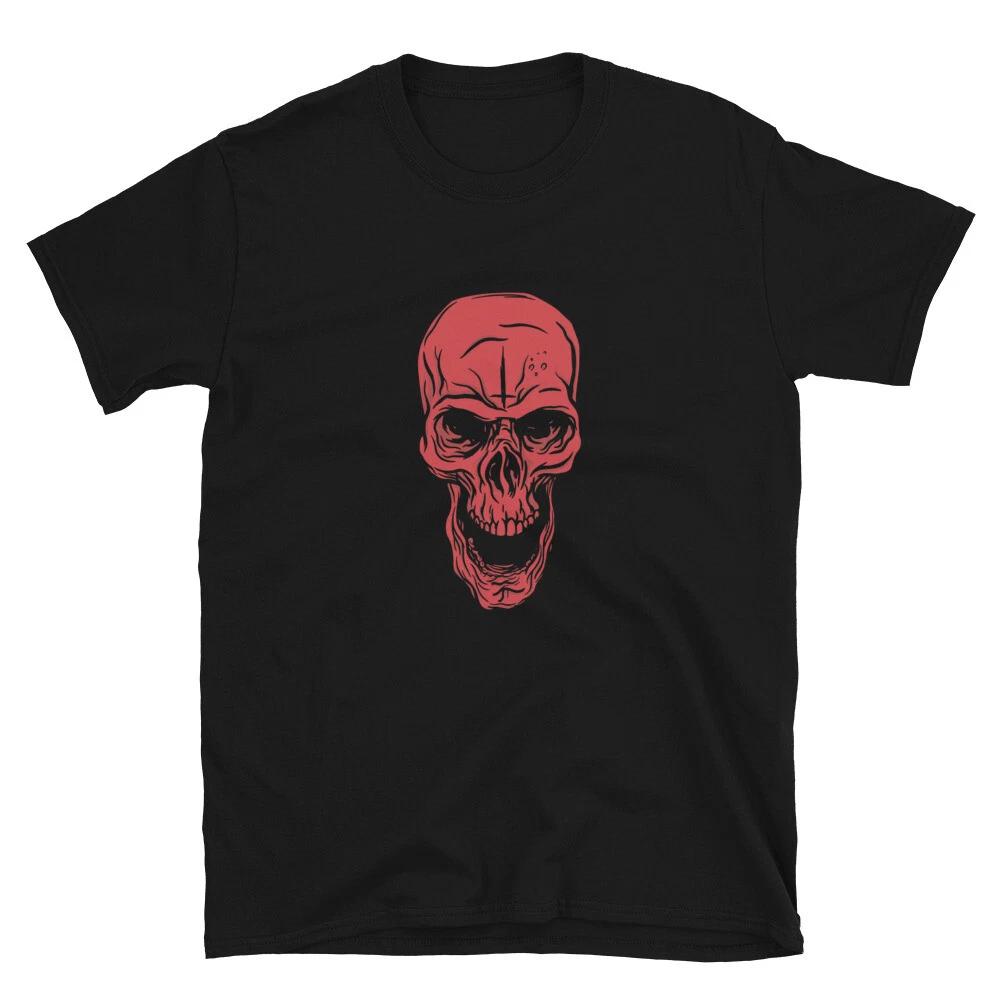 Scary Red Skull Angry Skeleton T-Shirt S