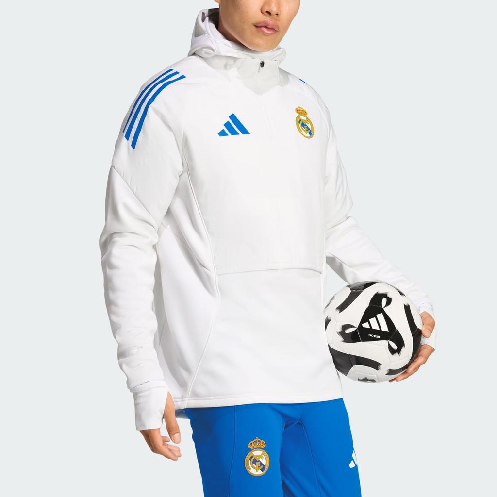 Adidas Real Madrid Tiro 25 Competition Top Training Gear Series Brand Logo Stand Collar Raglan Long Sleeve Football Shirt Men Tops KE1167