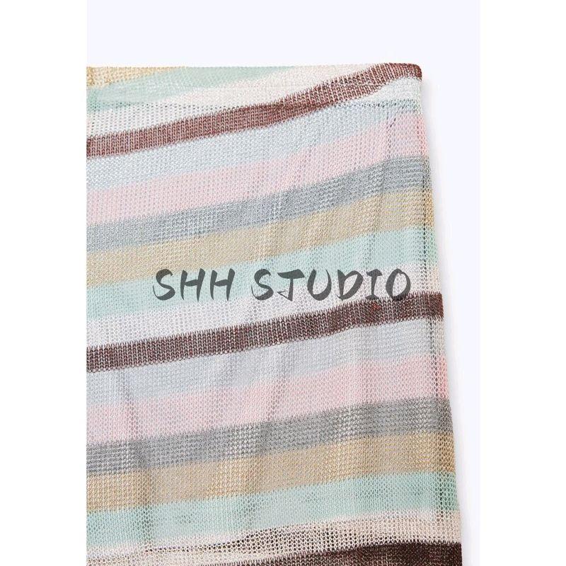 Metal Color Line Stripe Top 1131817 Casual Trousers 1131819 Long Dress 1131816