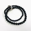 H1 Silver Ring Obsidian Double Bracelet