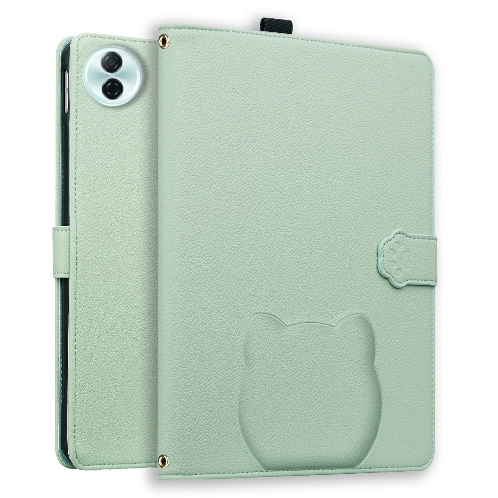 

Чехол для Honor Pad 10 с 3D-эффектом, с кошачьим узором, кожаная подставка, обложка для стола с кошельком, держателем для стилуса Green