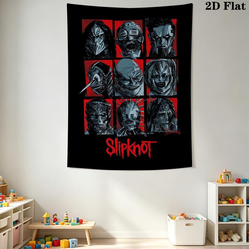 Slipknot Wall Tapestry Bold Room Tapestry Background Cloth Fashion Print Atmospheric Background Cloth Wall Covering Decoration Home Decor