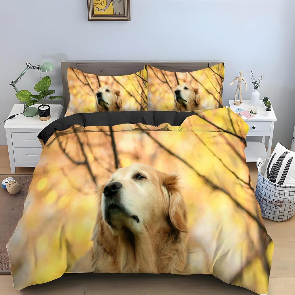 Labrador Dog Duvet Set 3D Digital Printing Bedding Set Three-Piece Bedroom Decoration
